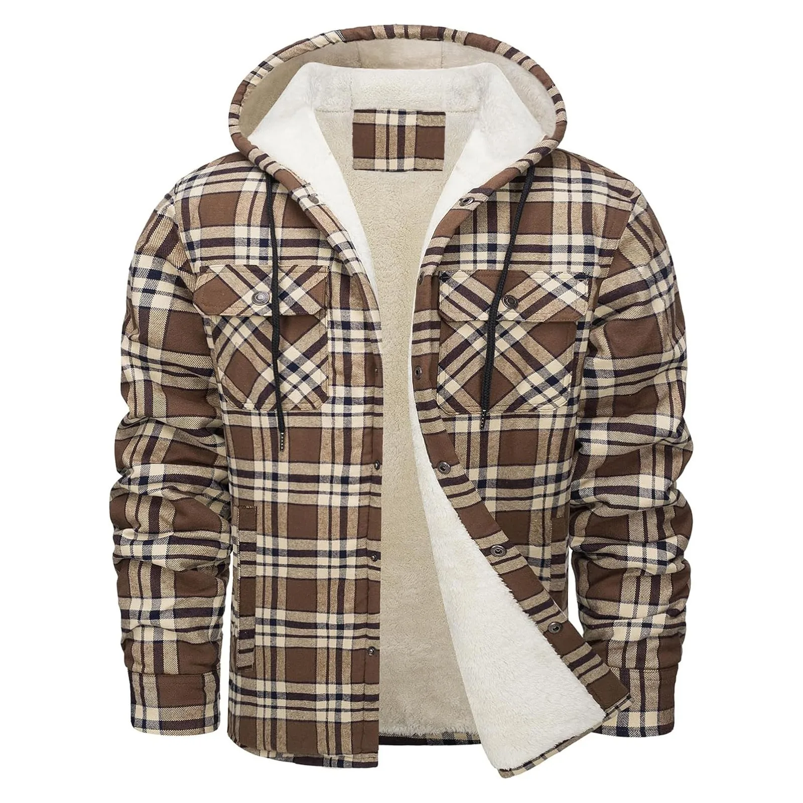 Thick Warm Flannel Hooded Jack - Flannel Shirt Lined ulasan dan harga