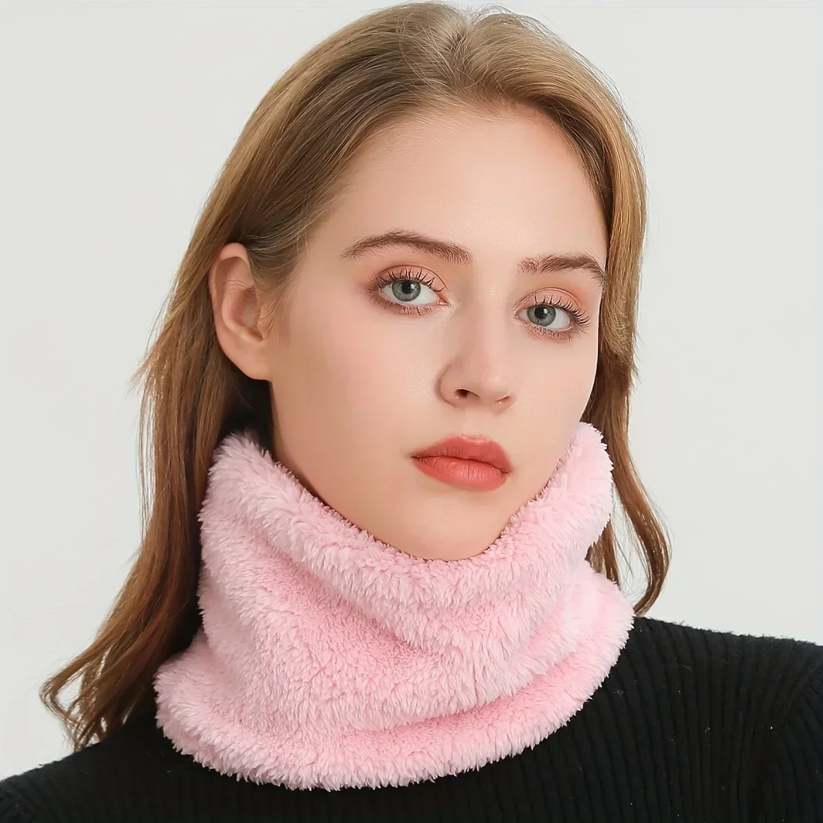 Windproof Plush Infinity Scarf - Neck Gaiter Fleece ulasan dan harga